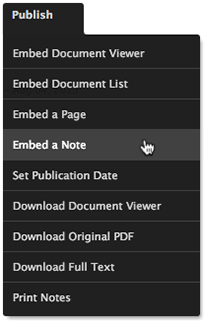 Embed Note Menu