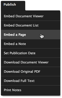 Embed Page Menu